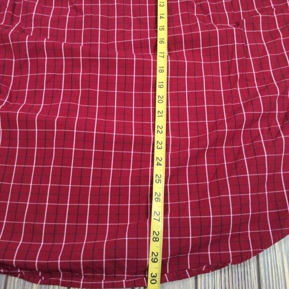 IU Indiana Hoosiers Casual Business Button Front Shirt Men Sz 2XL Red Plaid - Picture 6 of 8